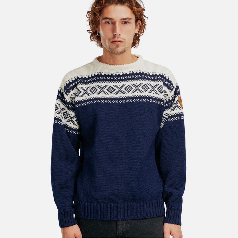 Dale of Norway Navy and White Crewneck Sweater